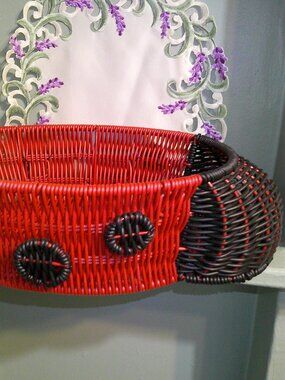 Ladybug Basket Red & Black Woven - Adorable!!